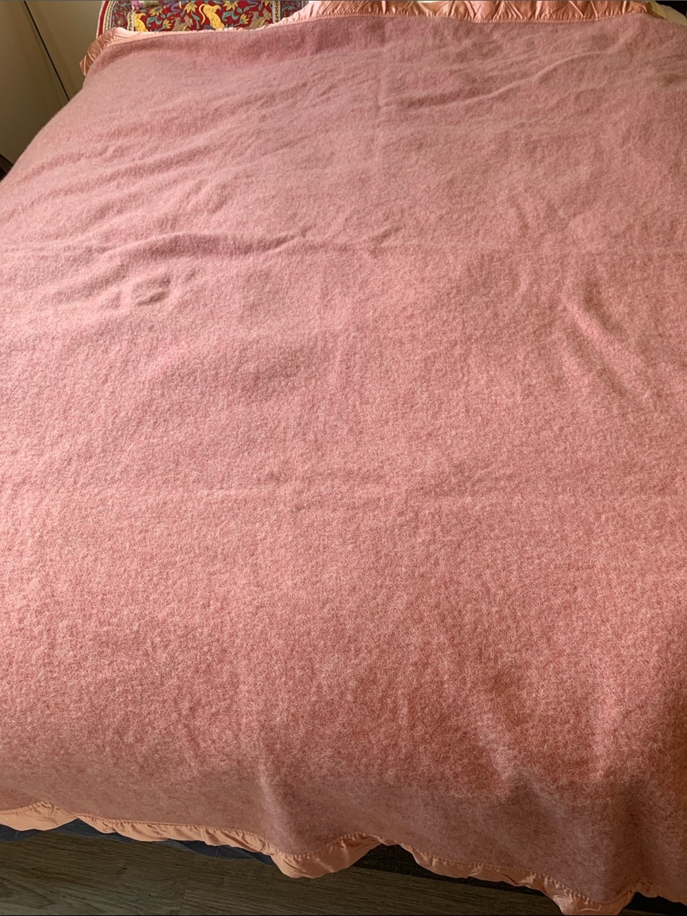 Kenwood Vintage 100% Wool Thick Pale Pink Blanket